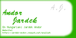 andor jardek business card